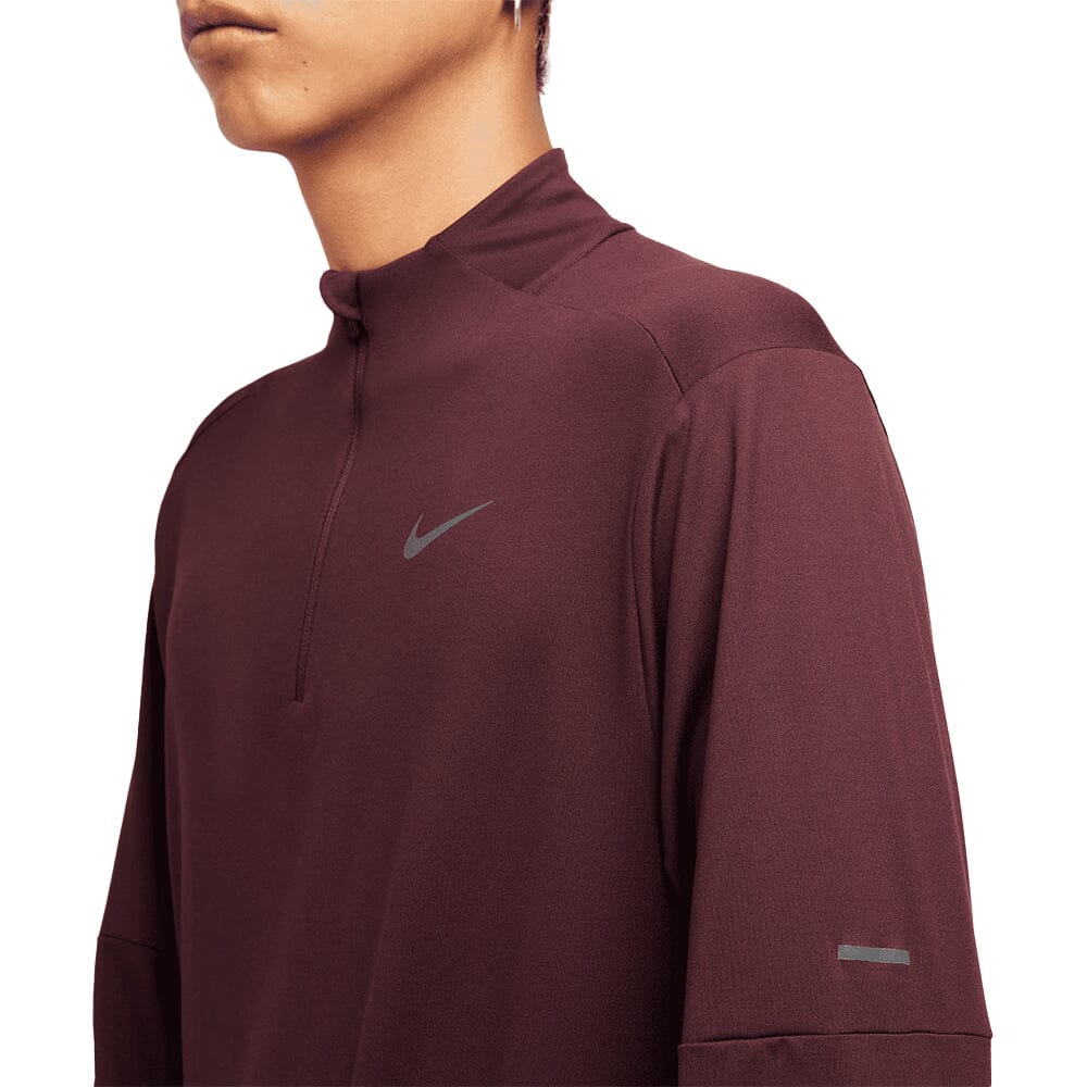 Nike Men's Element Half-Zip Running Top - BlackToe Running#colour_burgundy-crush