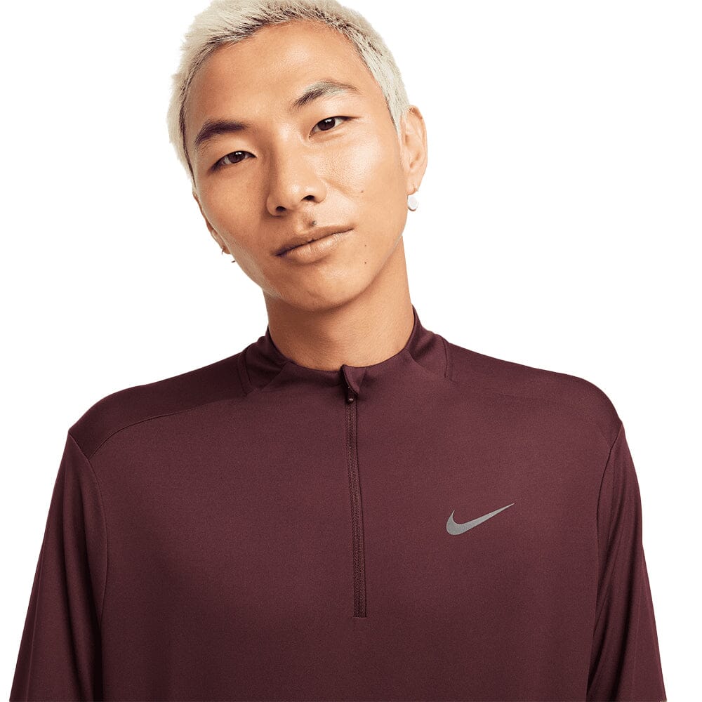 Nike Men's Element Half-Zip Running Top - BlackToe Running#colour_burgundy-crush