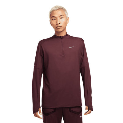 Nike Men's Element Half-Zip Running Top - BlackToe Running#colour_burgundy-crush