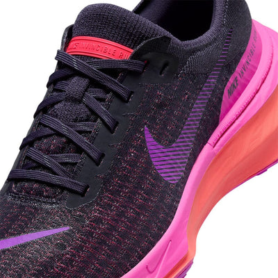 Nike Women's ZoomX Invincible Run Flyknit 3 - BlackToe Running#colour_dark-raisin-hyper-violet-hot-punch