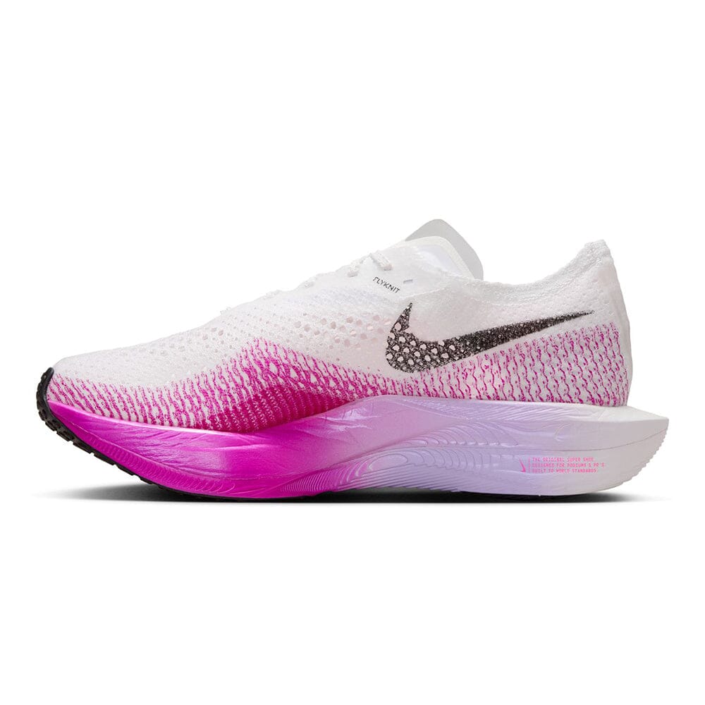 Nike Women's ZoomX Vaporfly Next% 3 - BlackToe Running#colour_white-black-vivid-purple-agate