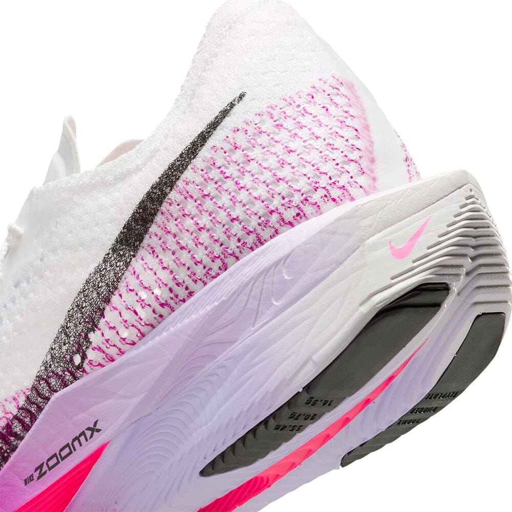 Nike Women's ZoomX Vaporfly Next% 3 - BlackToe Running#colour_white-black-vivid-purple-agate