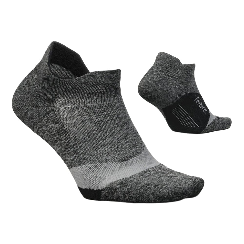 Feetures Elite Light Cushion No-Show Tab Socks - BlackToe Running#colour_grey-black