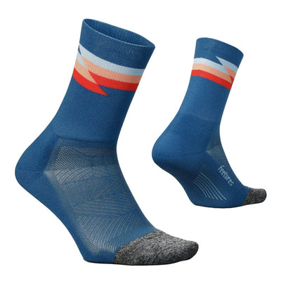 Feetures Elite Light Cushion Mini Crew Socks - BlackToe Running#colour_synthwave-blue