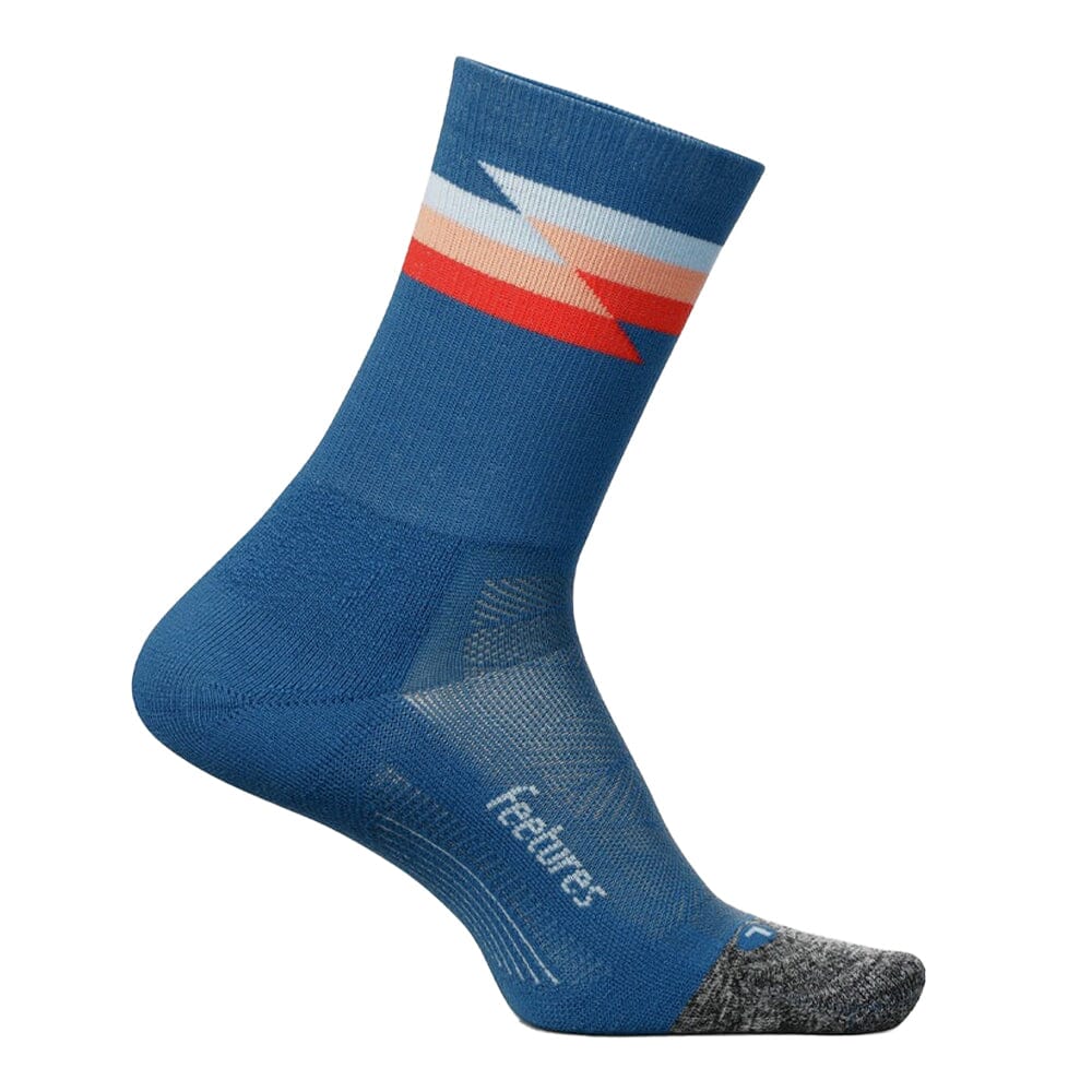 Feetures Elite Light Cushion Mini Crew Socks - BlackToe Running#colour_synthwave-blue