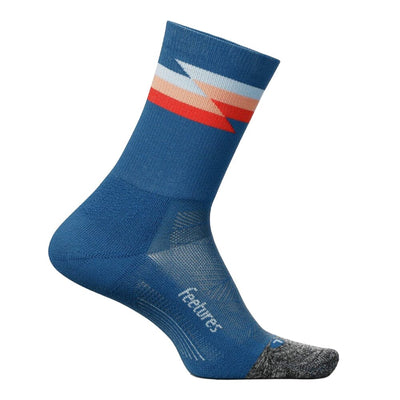 Feetures Elite Light Cushion Mini Crew Socks - BlackToe Running#colour_synthwave-blue