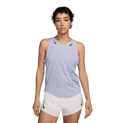 Nike Women's AeroSwift Dri-FIT ADV Running Singlet - BlackToe Running#colour_ghost-blue-void