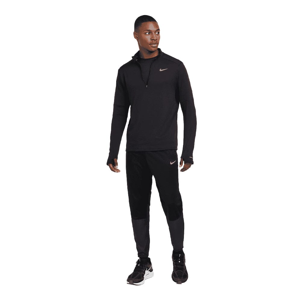 Nike Men's Therma-FIT Water-Repellent 1/2-Zip Running Top - BlackToe Running#colour_black