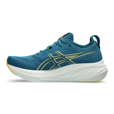 Asics Men's Gel-Nimbus 26 Men's Shoes - BlackToe Running#colour_evening-teal-light-mustard