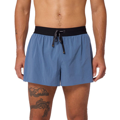 Bandit Running Men's VENTO™ 3" Splitty Short - BlackToe Running#colour_steel-blue