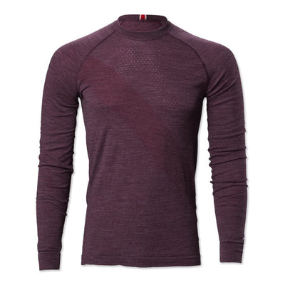 Tracksmith Men's Brighton Base Layer Men's Tops - BlackToe Running#colour_winetasting