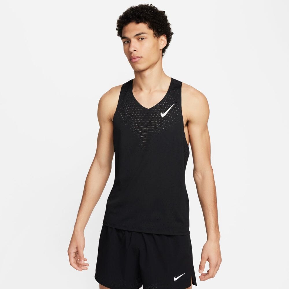 Nike Men s AeroSwift Dri FIT ADV Running Singlet BlackToe Running Inc