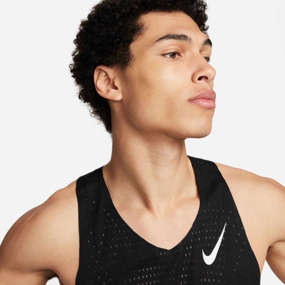 Nike Men's AeroSwift Dri-FIT ADV Running Singlet- BlackToe Running - #colour_black