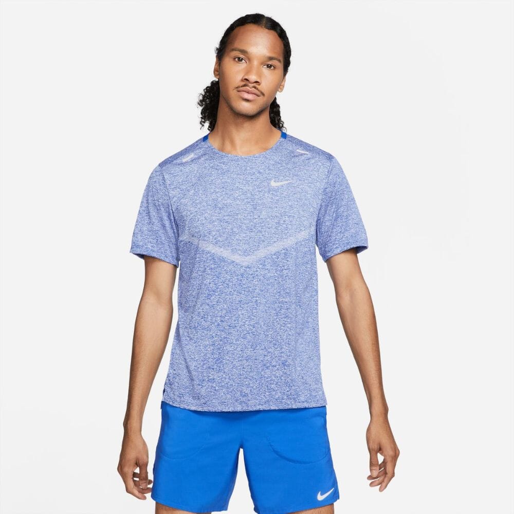 Nike Men s Dri FIT Rise 365 Running Top Blue Size Small