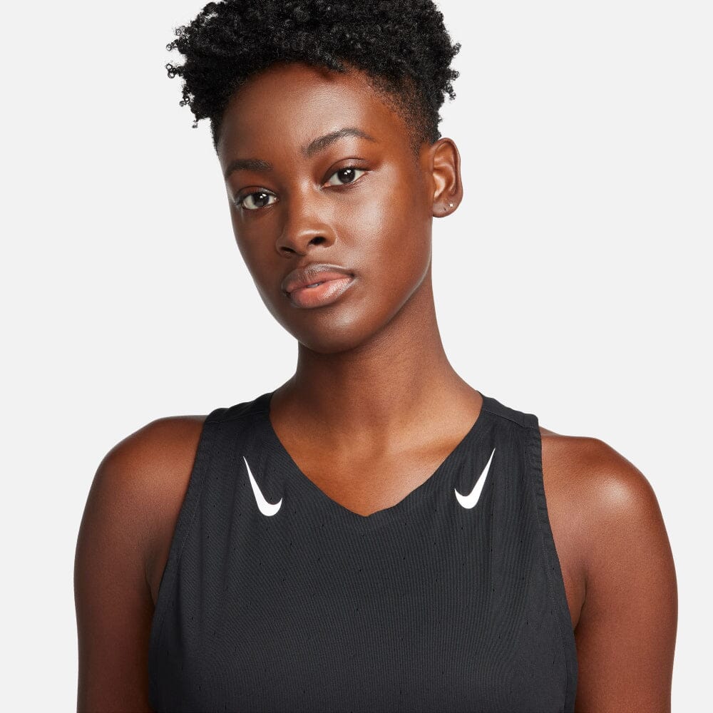 Nike Women's AeroSwift Dri-FIT ADV Running Singlet - BlackToe Running#colour_black-white