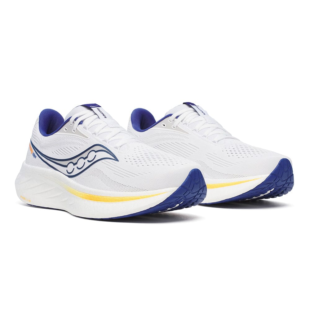 Saucony Men's Ride 18 - BlackToe Running#colour_white-azurite