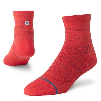 Stance Ridge Quarter Socks - BlackToe Running#colour_red