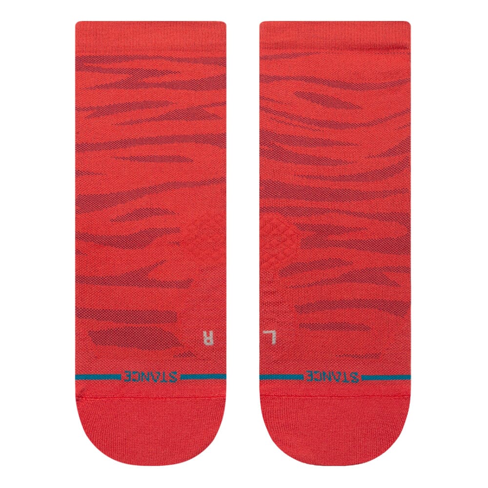 Stance Ridge Quarter Socks - BlackToe Running#colour_red