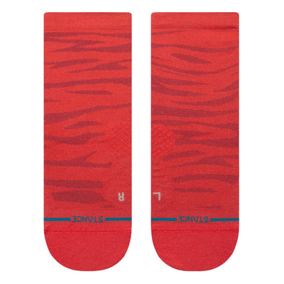 Stance Ridge Quarter Socks - BlackToe Running#colour_red