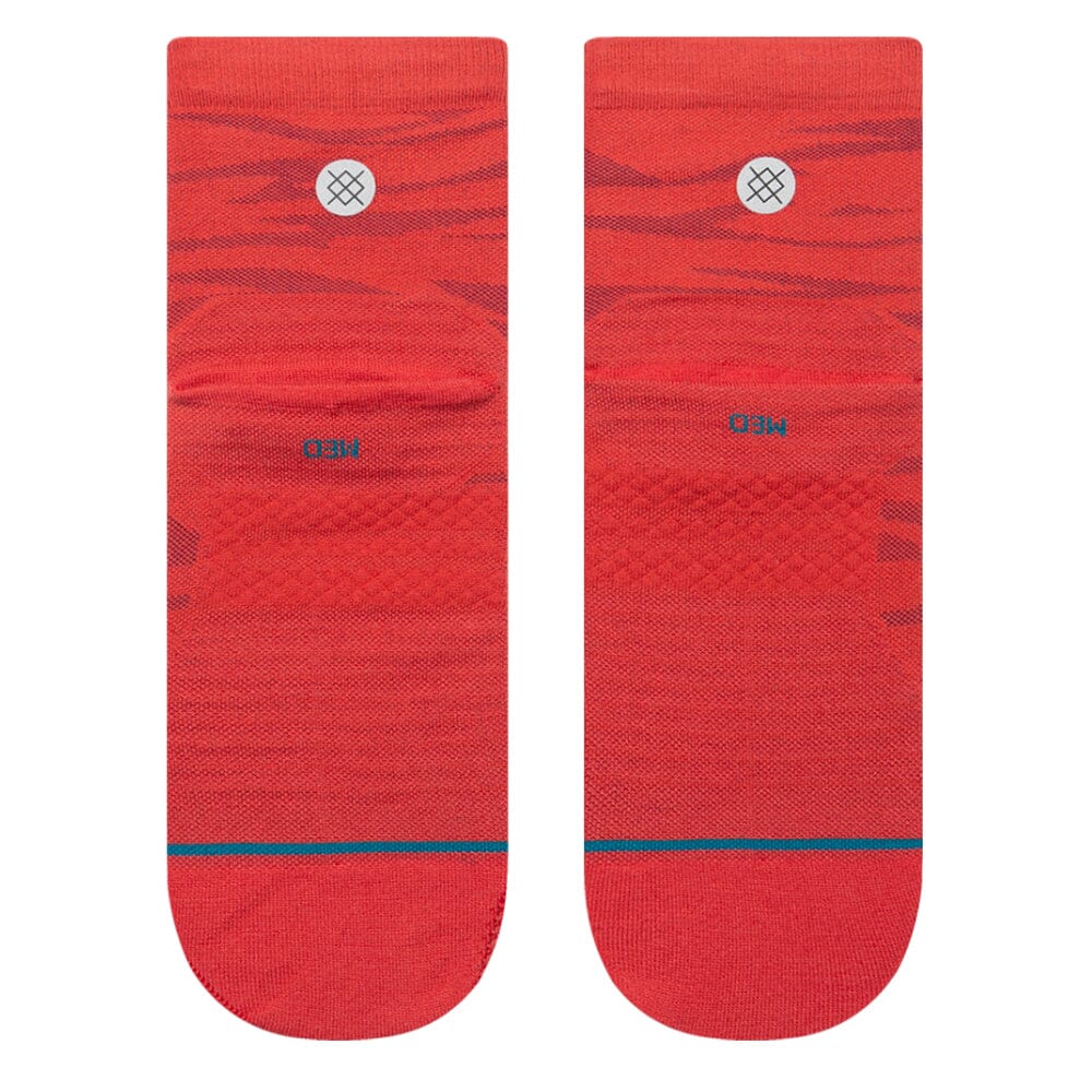 Stance Ridge Quarter Socks - BlackToe Running#colour_red