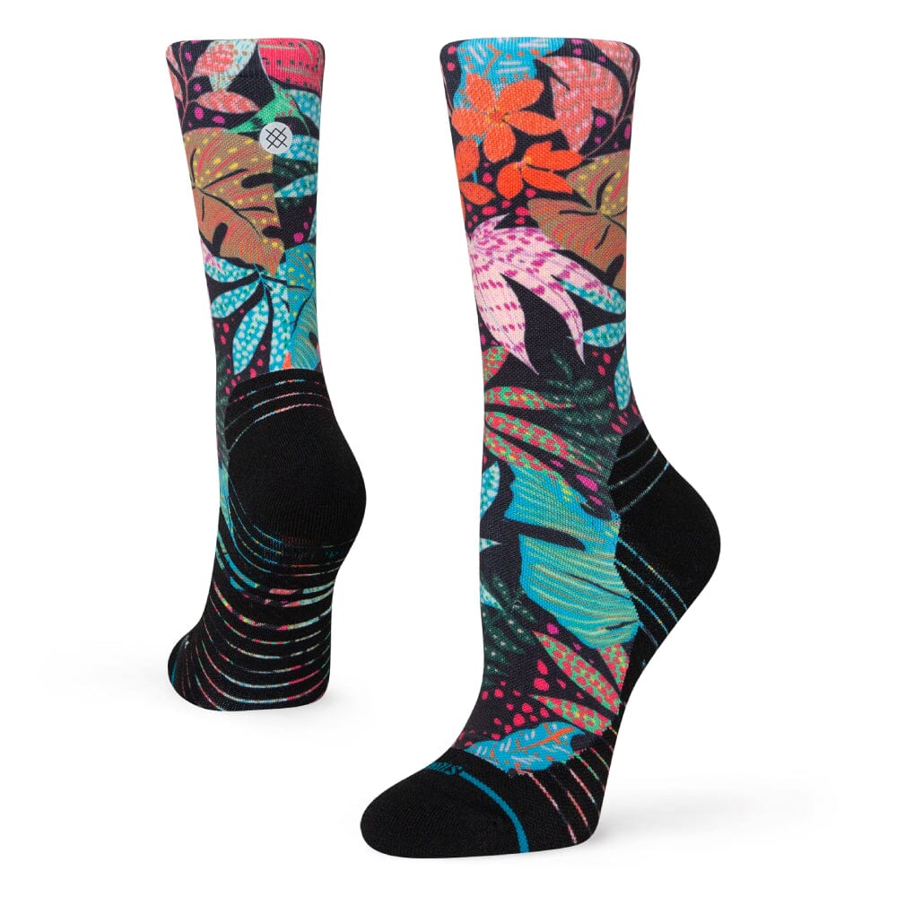 Stance Women's Trippy Trop Crew Socks - BlackToe Running#colour_multi