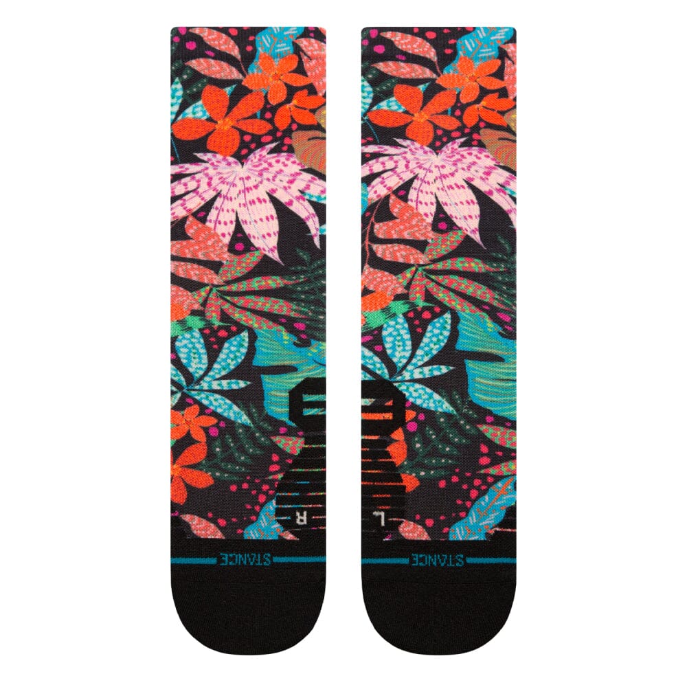 Stance Women's Trippy Trop Crew Socks - BlackToe Running#colour_multi