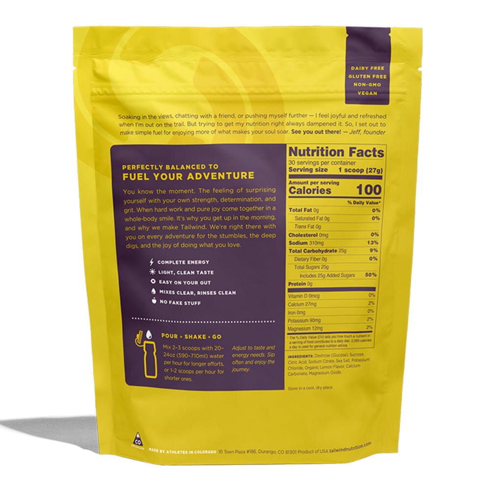 Tailwind Nutrition Endurance Fuel - 30 Serving Bag  - BlackToe Running#flavour_lemon