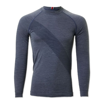 Tracksmith Men's Brighton Base Layer Men's Tops - BlackToe Running#colour_stone-grey