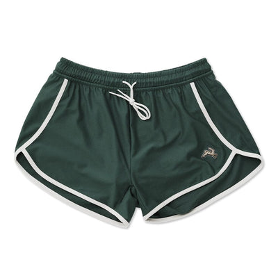 Tracksmith Women's Van Cortlandt Shorts - BlackToe Running#colour_emerald-ivory