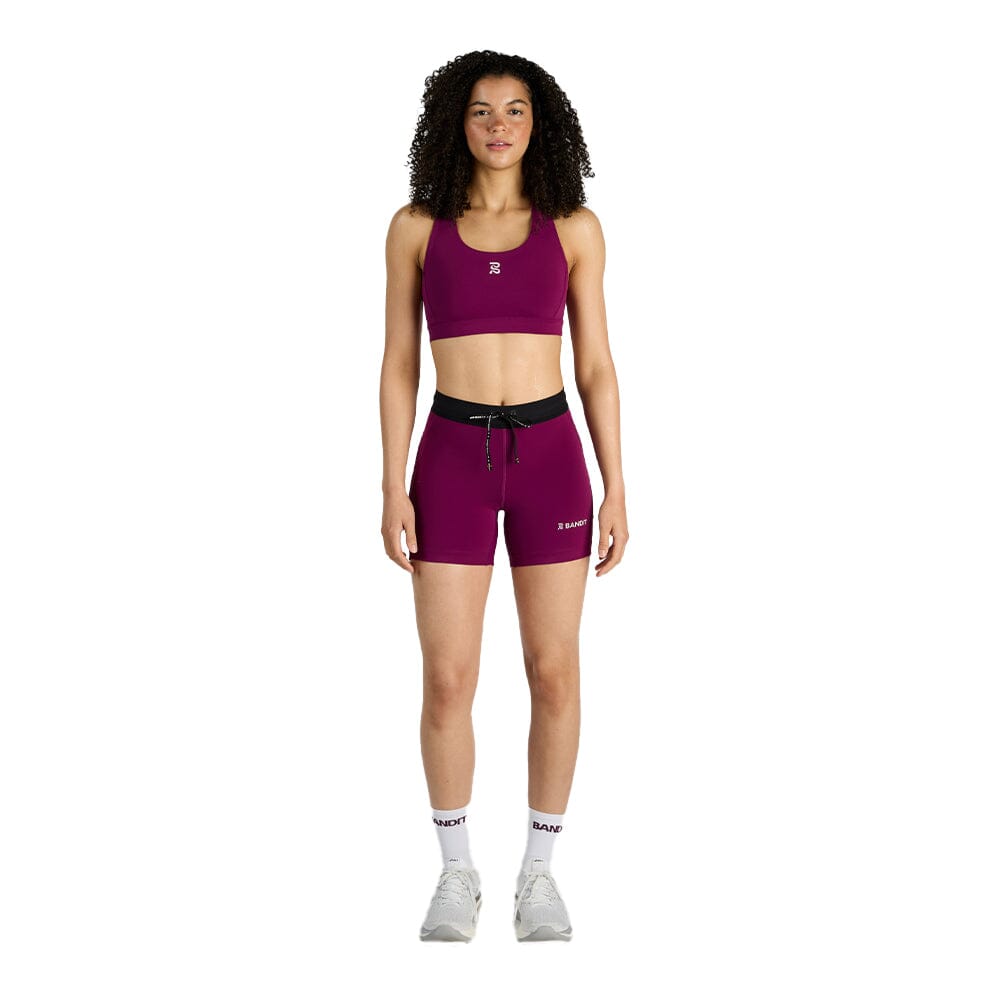 Bandit Running Women's STAMINA™ Scoop Neck Run Bra - BlackToe Running#colour_deep-plum