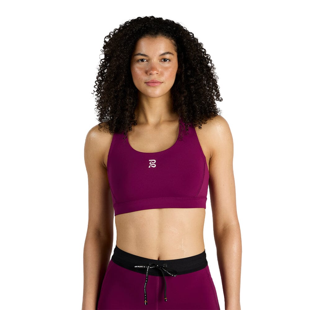 Bandit Running Women's STAMINA™ Scoop Neck Run Bra - BlackToe Running#colour_deep-plum