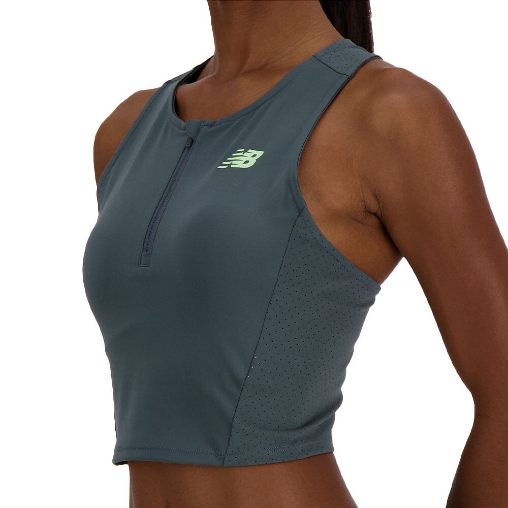 New Balance Women's Sleek Race Day Fitted Tank - BlackToe Running#colour_graphite