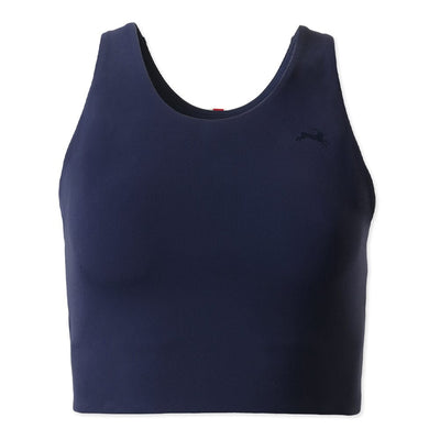 Tracksmith Women's Lane Five Crop Top Women's Tops - BlackToe Running#colour_navy