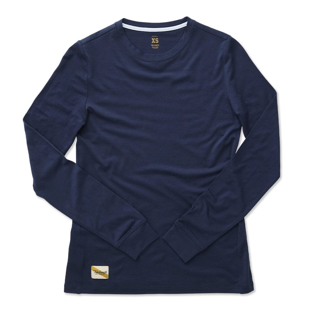 Tracksmith Women's Harrier Long Sleeve - BlackToe Running#colour_navy