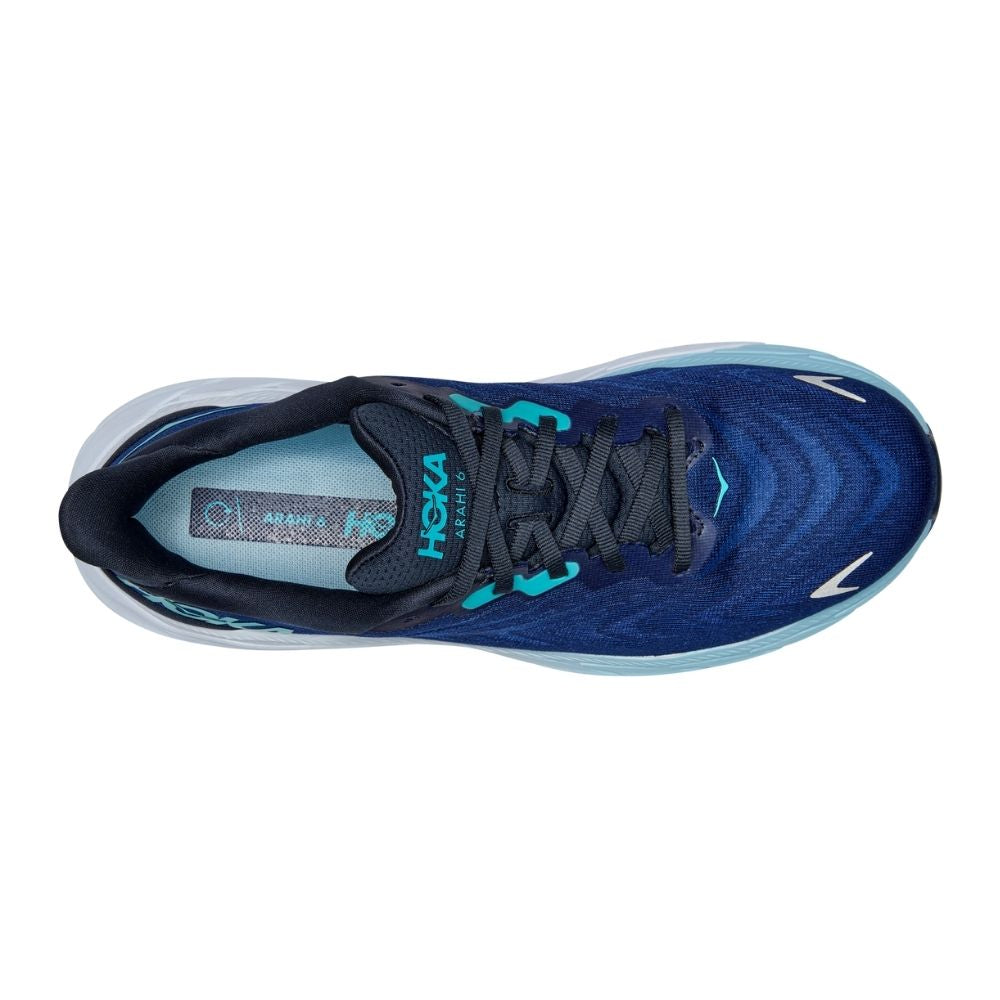 Hoka One One Men's Arahi 6 - BlackToe Running#colour_outer-space-bellwether-blue
