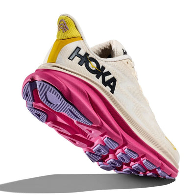 Hoka Women's Clifton 9 Women's Shoes - BlackToe Running#colour_eggnog-blanc-de-blanc