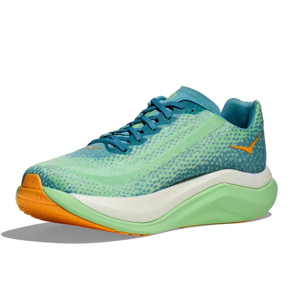 Hoka Men's Mach X Men's Shoes - BlackToe Running#colour_ocean-mist-lime-glow