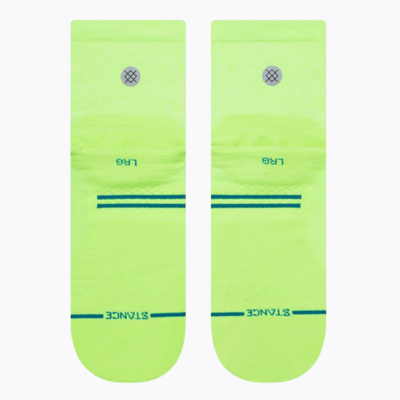 Stance Unisex - Run Light - Run Quarter Socks - BlackToe Running#colour_volt