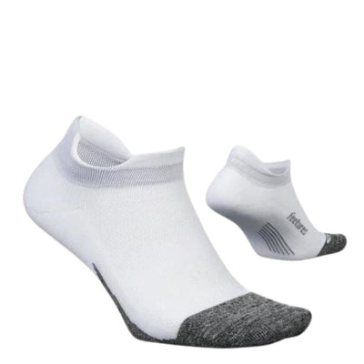 Feetures Elite Light Cushion No-Show Tab Socks - BlackToe Running#colour_white-grey