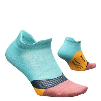 Feetures Elite Light Cushion No-Show Tab Socks - BlackToe Running#colour_takeoff-turquoise