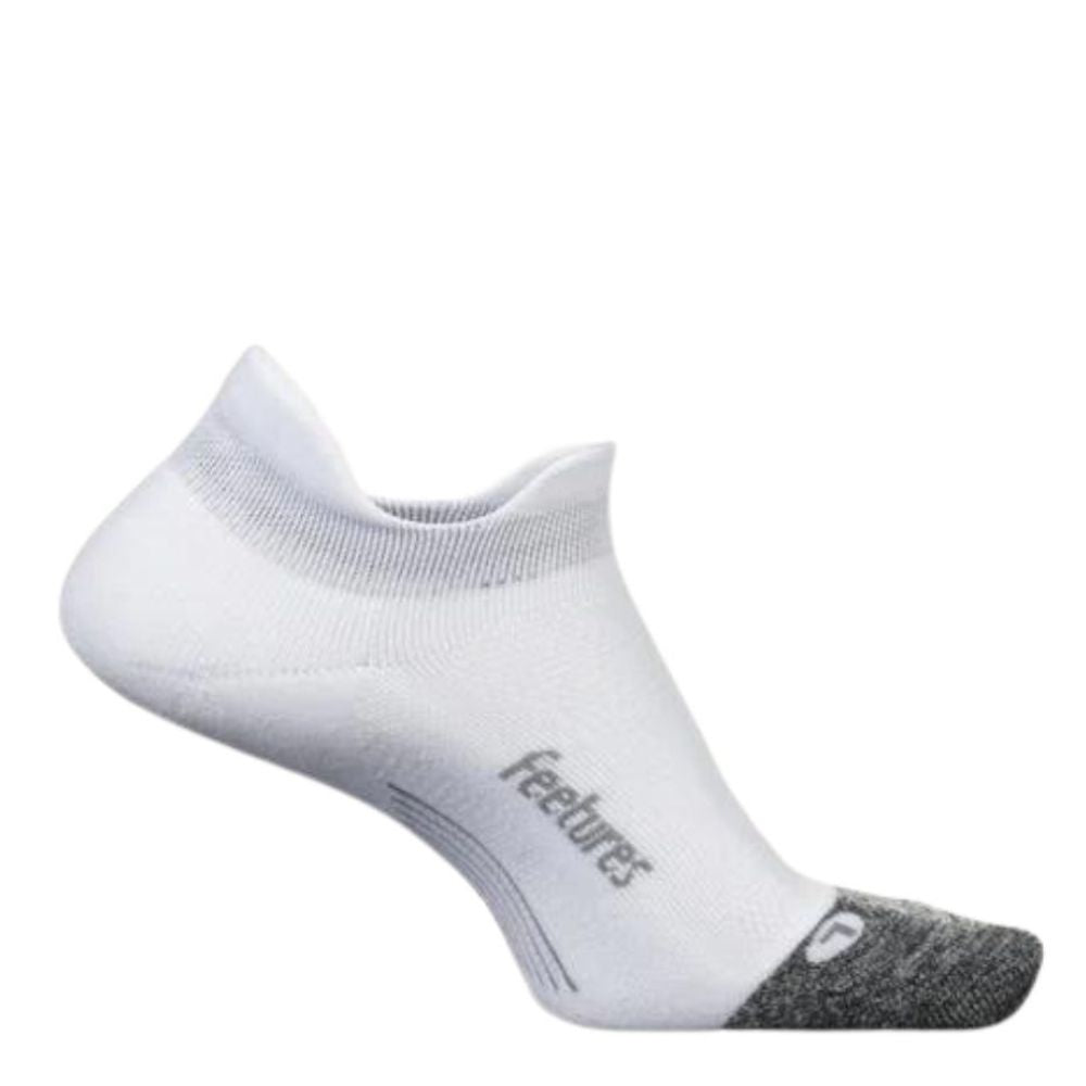 Feetures Elite Light Cushion No-Show Tab Socks- BlackToe Running#colour_white-grey