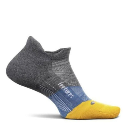 Feetures Elite Light Cushion No-Show Tab Socks - BlackToe Running#colour_electric-grey