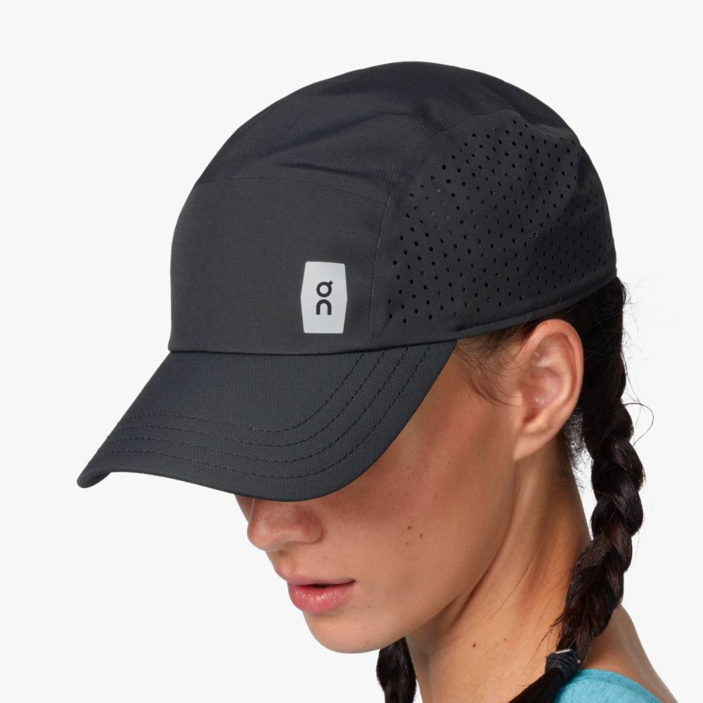 On Running Lightweight Cap Headwear - BlackToe Running#colour_black