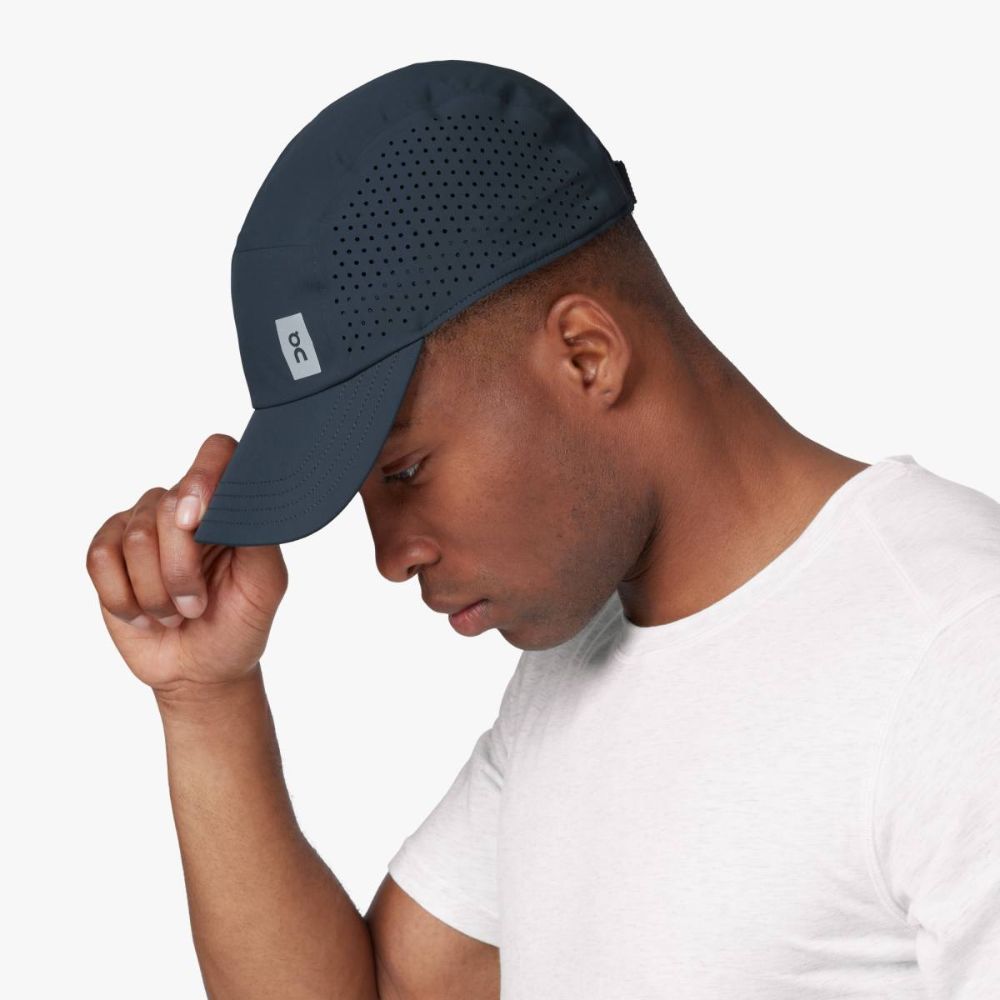 On Running Lightweight Cap Headwear - BlackToe Running#colour_navy-blue