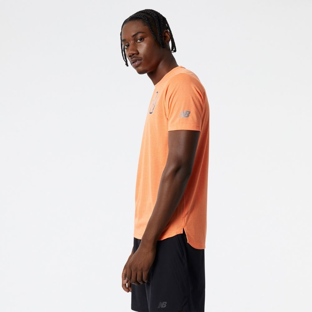 New balance men's heathered short sleeve top best sale