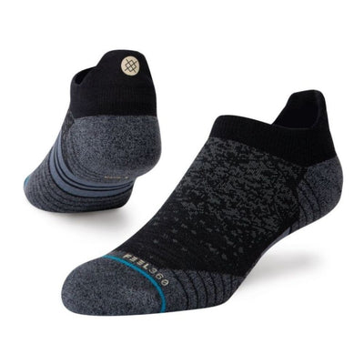 Stance Run Light Cushion Wool Tab Socks - BlackToe Running#colour_black-grey