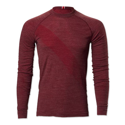 Tracksmith Men's Brighton Base Layer Men's Tops - BlackToe Running#colour_pomegranate